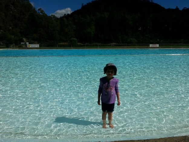 Please can we swim in this icy cold water, its not that cold see?