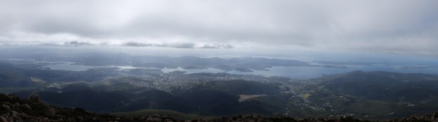 Mt Wellington.. Denver and I braved the cold, Hayley and April returned to the car to warm up!